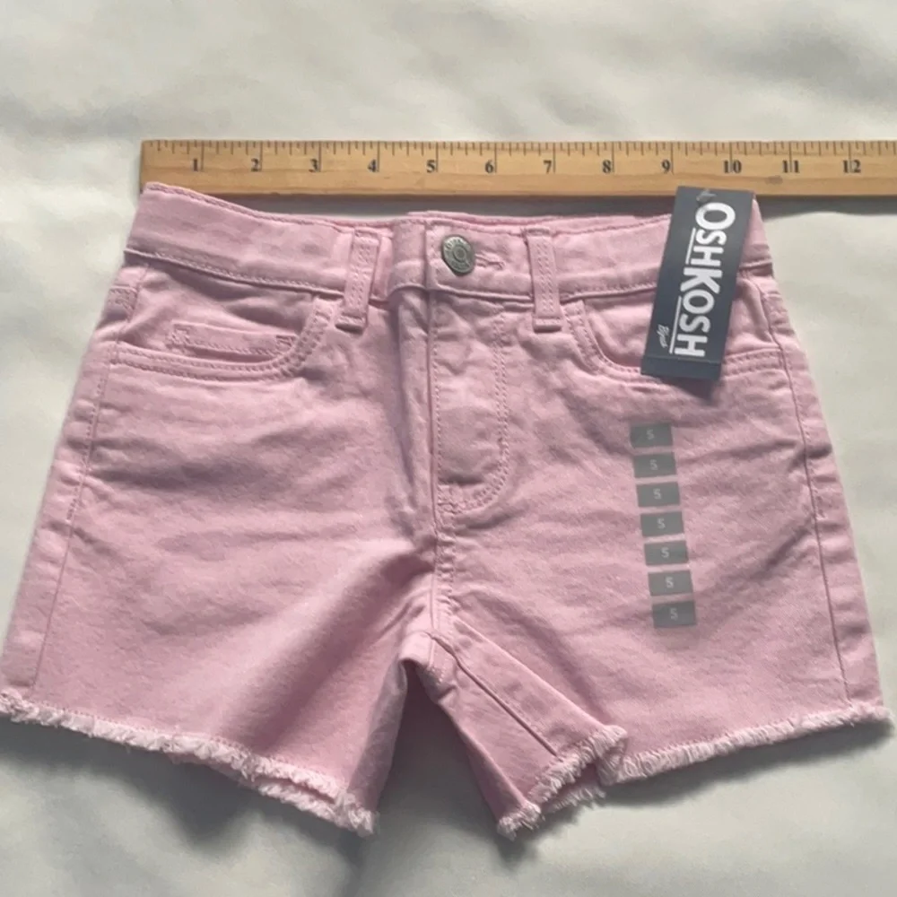 OshKosh B'gosh Pink‎ Jean Shorts Raw Hem Girls Size 5
